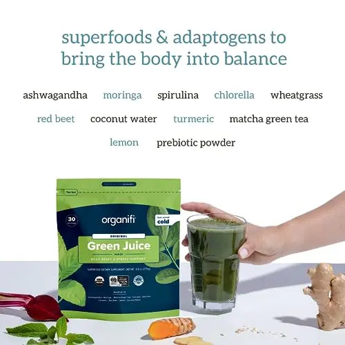 Organifi Green Juice and Red Juice Bundle - 30 Day Supply - Delicious, Refreshing Organic Organifi Au supplements