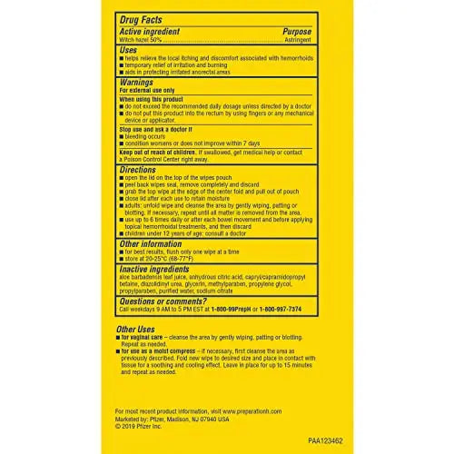 Preparation H Hemorrhoid Flushable Wipes with Witch Hazel for Skin Irritation Relief - 96 Count Preparation H Au supplements