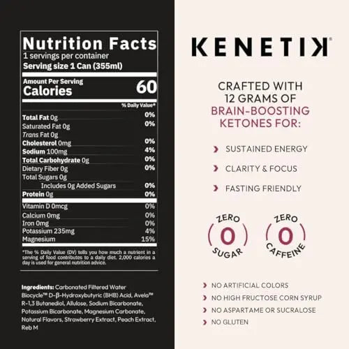 KENETIK Ketones Drink, Caffeine & Sugar Free, Keto Friendly Drinkable Ketones for Clean Kenetik Au supplements