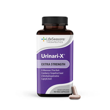Urinari-X Extra Strength with Enhanced Comfort - Urinary Tract Support - Fast UTI Relief - Vitamin Supplement for Bladder Function - D-Mannose, Cranberry, Pinebark, Uva Ursi & Grapefruit - 90 Capsules LifeSeasons Au supplements