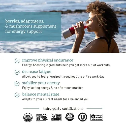 Organifi Red Juice - Vegan Energy Powder - Berry-Flavored Adaptogen Drink - Caffeine Organifi Au supplements