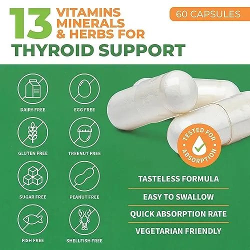 Thyroid Support for Women and Men with Iodine - Energy, 60 Vegetarian ForestLeaf Au supplements