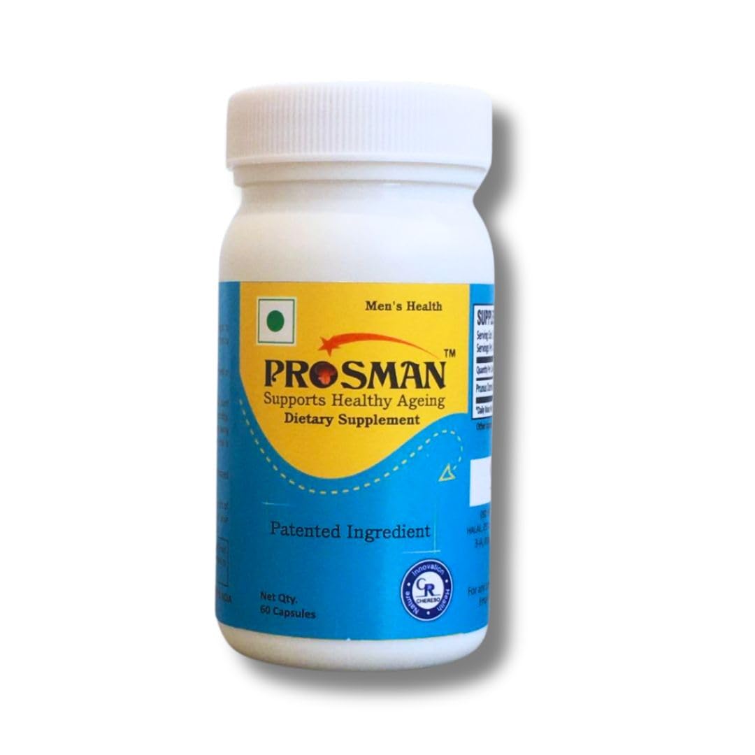 Prosman Supplement - Supports Healthy ageing & Improves Urinary Function | Patented Ingredient | Prunus domestica/pygeum (1Pack- 60 Capsules) PROSMAN Au supplements
