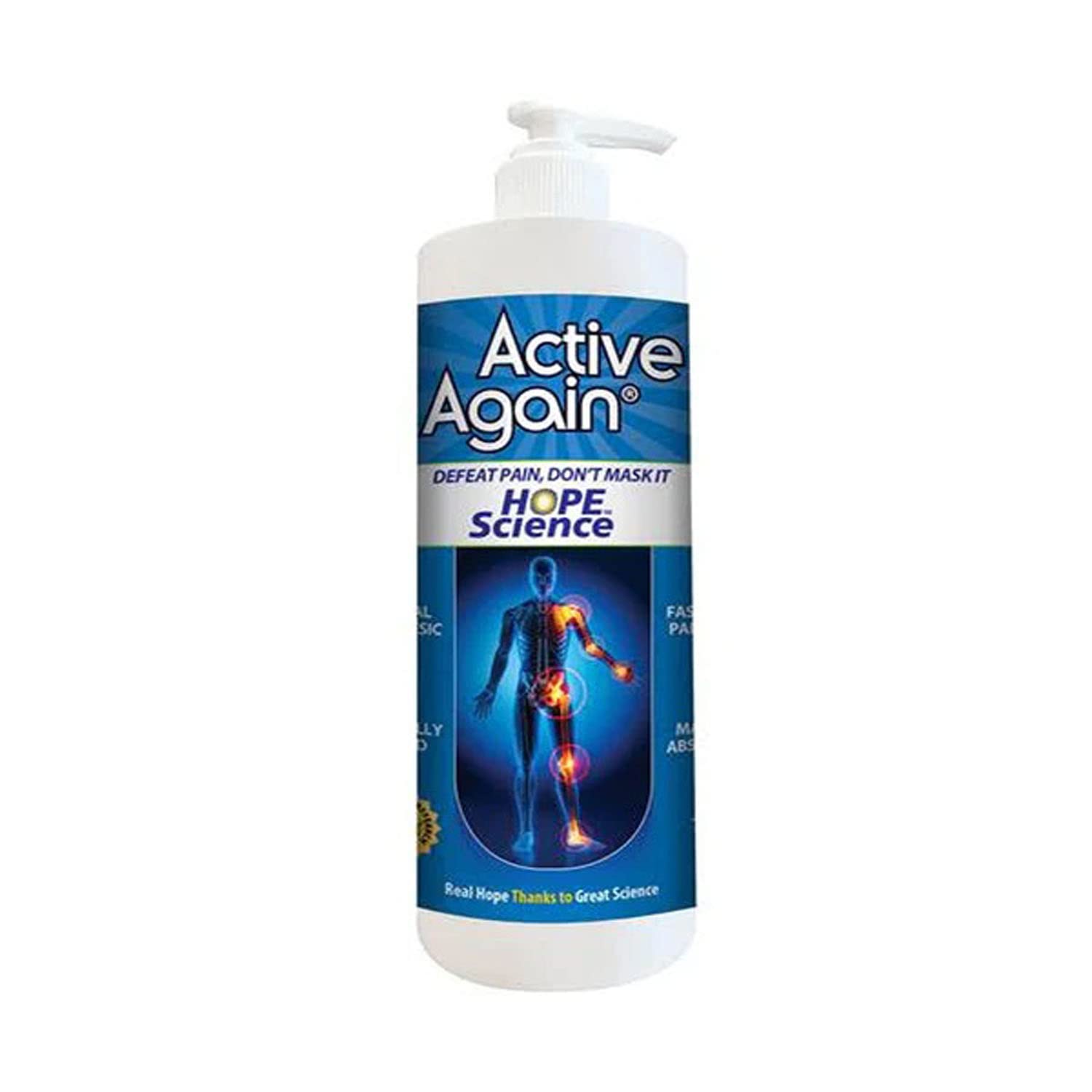 ACTIVE AGAIN Hope Science Cream, 16oz | for Joint Health, Pain Relief, and Mobility, Muscle, Back, Knee, Shoulder | Fast Acting | Made in USA ACTIVE AGAIN Au supplements