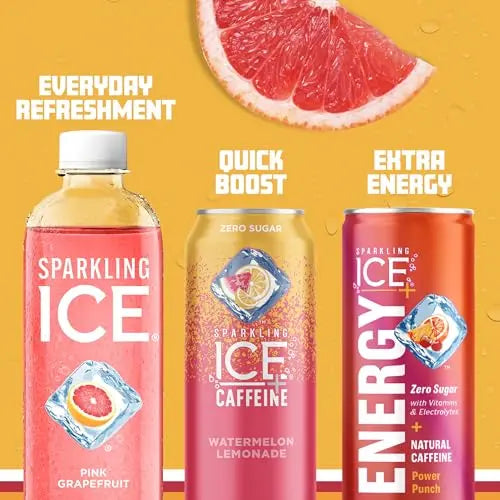 Sparkling Ice, Pink Grapefruit Sparkling Water, Zero Sugar Flavored Water, with Antioxidants Sparkling ICE Au supplements