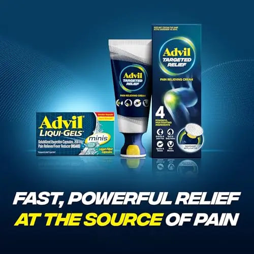 Advil Liqui-Gels minis Pain Reliever and Fever Reducer, Pain Medicine for Adults with Ibuprofen 200mg for Pain Relief - 50x2 Liquid Filled Capsules Advil Au supplements