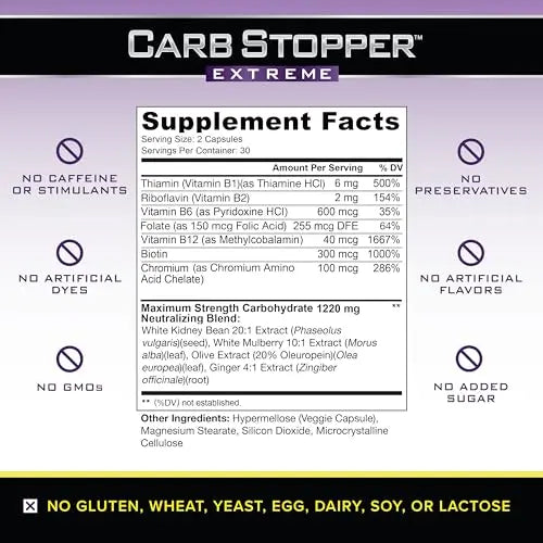 Carb Stopper Extreme (3 Bottles Maximum Strength, Natural Carbohydrate and Starch Carb Stopper Extreme Au supplements