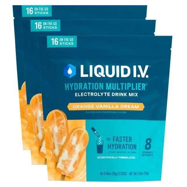 Liquid I.V.® Hydration Multiplier – Orange Vanilla Dream | Electrolyte Powder Drink Mix | 3 Pack (48 Servings) Liquid I.V. Au supplements