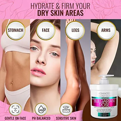 Advanced Clinicals Bulgarian Rose Anti Aging Vitamin E Moisturizer Body Lotion & Face Advanced Clinicals Au supplements