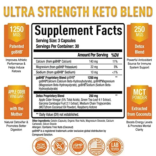 Premium Keto Pills + Apple Cider Vinegar Capsules with Mother - Utilize Fat Purely Optimal Au supplements