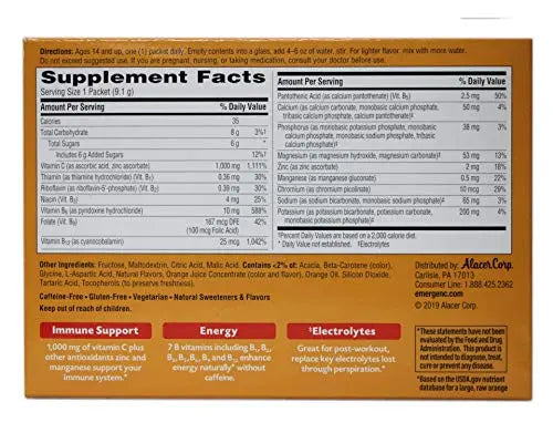 Emergen-C Super Orange Vitamin C - 30 Count (Pack of 4) (Packaging may vary) Emergen-C Au supplements