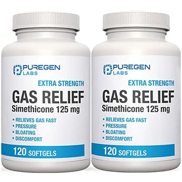 P Puregen Labs Extra Strength Gas Relief Softgels with Simethicone 125 mg P Puregen Labs Au supplements