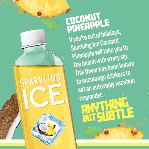 Sparkling Ice, Coconut Pineapple Sparkling Water, Zero Sugar Flavored Water, with Vitamin Sparkling ICE Au supplements