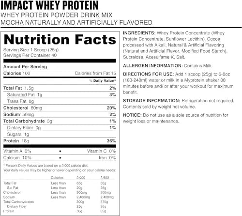 MyProtein Impact Whey Protein , Mocha Pouch, Size: 2.2lbs Myprotein Au supplements