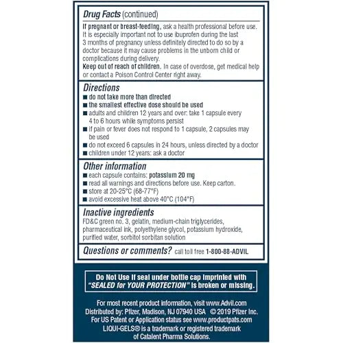 Advil Liqui-Gels Minis Pain Reliever and Fever Reducer, Pain Medicine for Adults with Ibuprofen 200mg for Pain Relief - 80 Liquid Filled Capsules Advil Au supplements