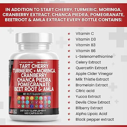 Tart Cherry Extract Capsules 20,000mg with Turmeric 8000mg Moringa Clean Nutraceuticals Au supplements