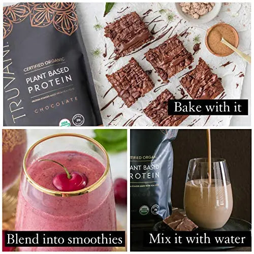 Truvani Organic Vegan Protein Powder Chocolate - 20g of Plant Based Protein, Organic Truvani Au supplements