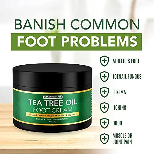 Tea Tree Oil Foot Cream For Dry Cracked Heels Repair - Natural Foot Cream For Dry Cracke USA Naturals Au supplements