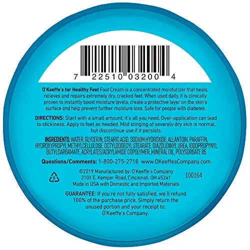 O'Keeffe's for Healthy Feet Foot Cream, Guaranteed Relief for Extremely Dry, Cracked Feet O'Keeffe's Au supplements