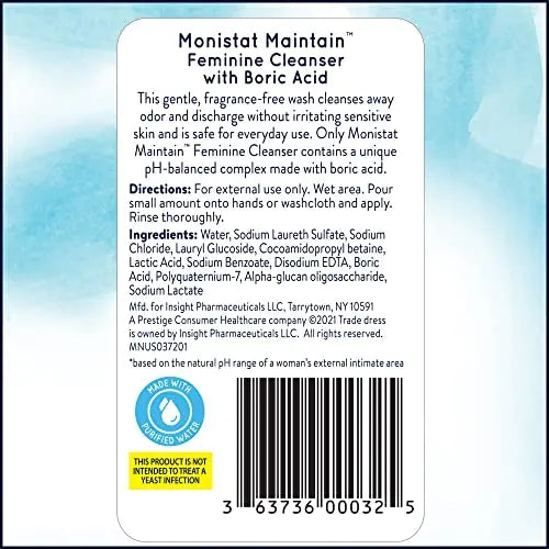 Monistat Boric Acid Feminine Cleanser, Fragrance Free Feminine Wash, 10 Fl Monistat Au supplements