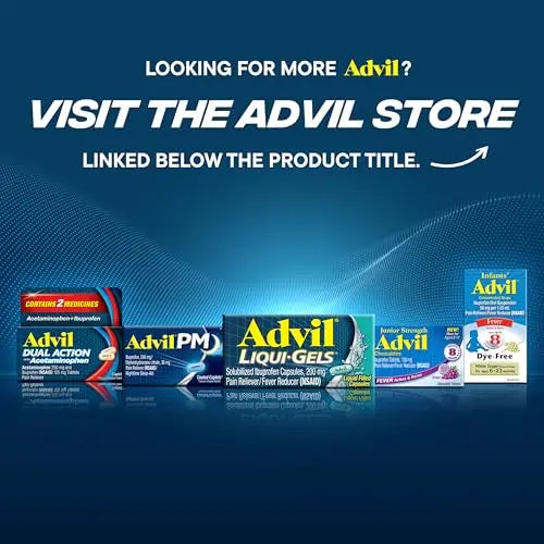 Advil Liqui-Gels Pain Reliever and Fever Reducer, Pain Medicine for Adults with Ibuprofen 200mg for Headache, Backache, Menstrual Pain and Joint Pain Relief - 180 Liquid Filled Capsules Advil Au supplements