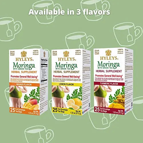 Hyleys Tea Moringa Oleifera with Lemon Flavor - 25 Tea Bags (Miracle Tree Tea) HYLEYS Au supplements