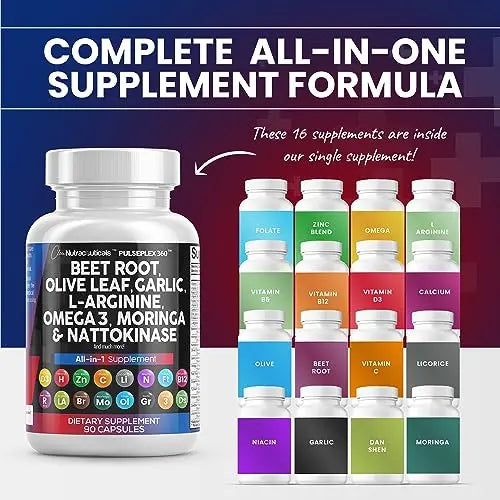 Beet Root Capsules 6000mg Olive Leaf 6000mg Nattokinase 4000 FU Clean Nutraceuticals Au supplements