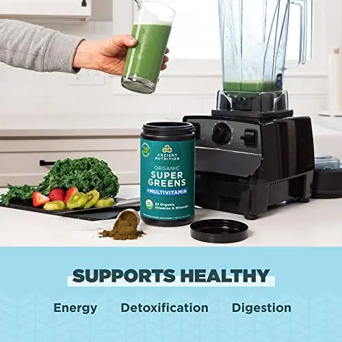 Ancient Nutrition Organic SuperGreens and Multivitamin Powder with Probiotics Ancient Nutrition Au supplements