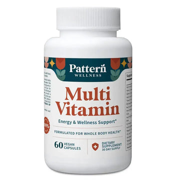 Pattern Wellness Multivitamin for Men & Women – Vitamin A, B, C, D, E – Supports Energy & Wellness – Whole Body Health Pattern Wellness Au supplements