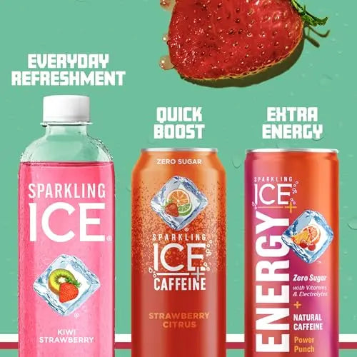 Sparkling Ice, Kiwi Strawberry Sparkling Water, Zero Sugar Flavored Water, with Antioxidant Sparkling ICE Au supplements