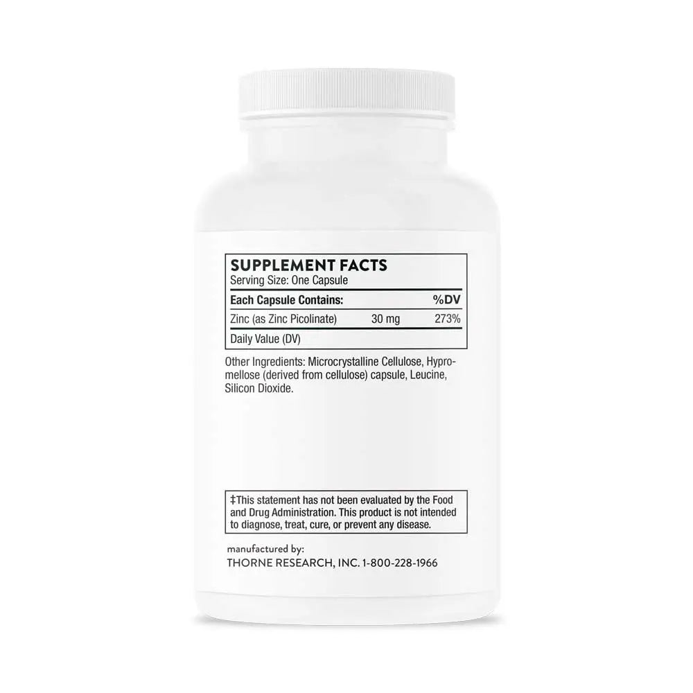 Thorne Zinc Picolinate 30 mg - Well-Absorbed Zinc Supplement for Growth and Immune THORNE Au supplements