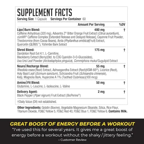 LIPORUSH NDS Nutrition XT - Super Concentrated Thermogenic with L-Carnitine & Teacrine LIPORUSH Au supplements