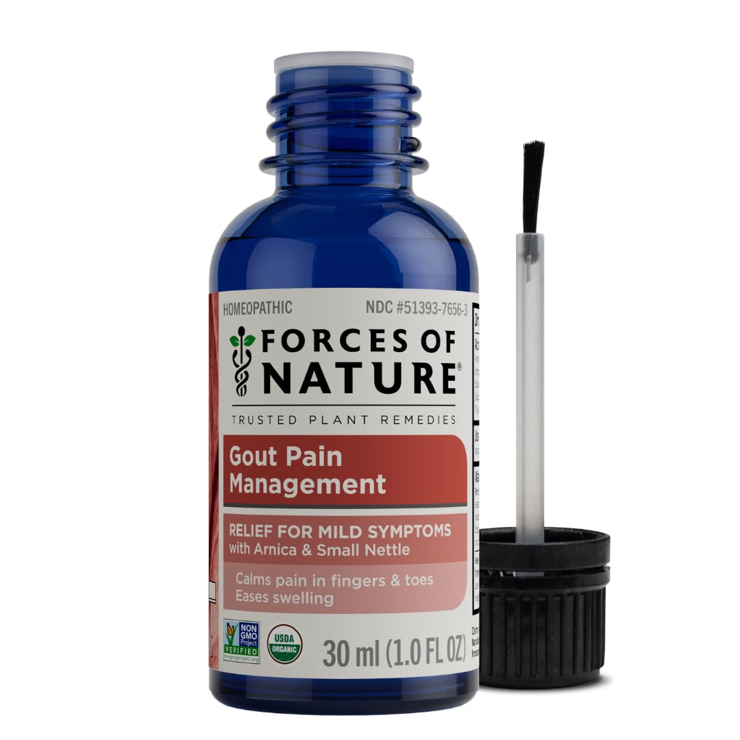 Forces of Nature Natural Organic Gout Relief for Feet, Toes, Hands, Joints, Topical Rollerball, Fast Acting Support for Inflammation, Discomfort, and Burning Pain, Non-GMO, 1 Fl Oz Forces of Nature Au supplements