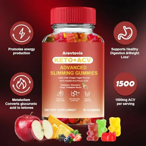 Arevtovis Apple Cider Vinegar Gummies - Boost Energy, Detox & Support Gut Health ACV Arevtovis Au supplements