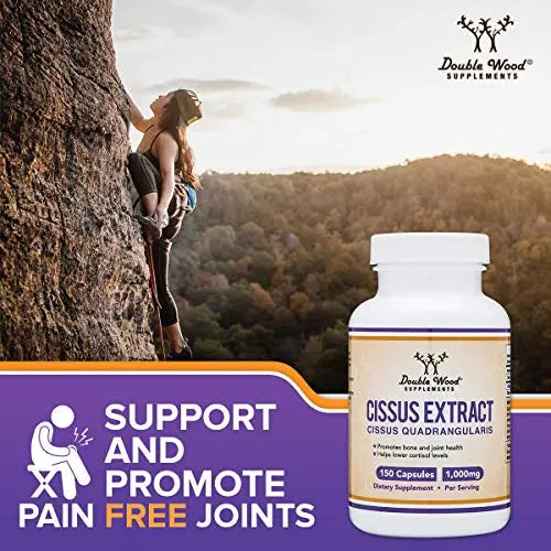 Cissus Quadrangularis Super Extract, 150 Capsules, Manufactured in The USA, Dietary Double Wood Supplements Au supplements