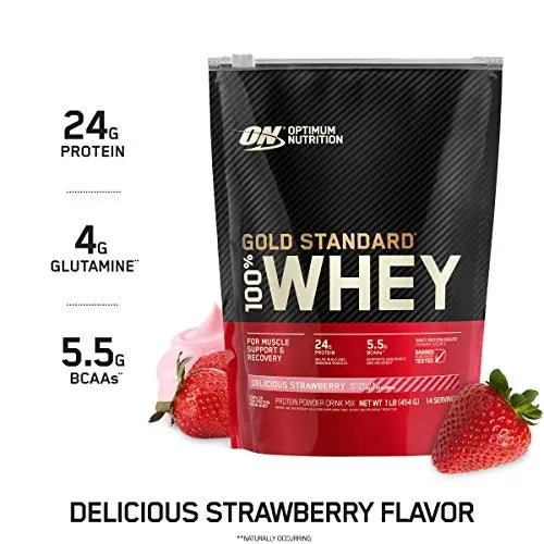 Optimum Nutrition Gold Standard 100% Whey Protein Powder, Strawberry, 1 Pound Optimum Nutrition Au supplements