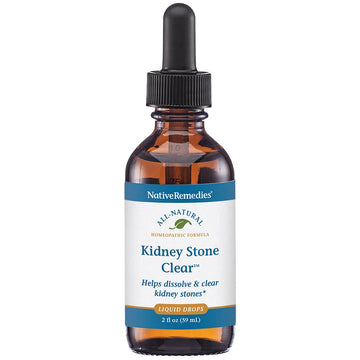 Native Remedies Kidney Stone Clear - Natural Homeopathic Formula Temporarily Helps Dissolve and Clear Kidney Stones - Relieves Pain, Nausea and Vomiting - 59 mL Native Remedies Au supplements