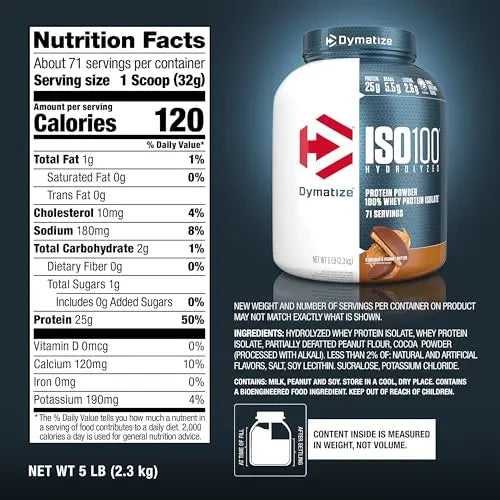 Dymatize ISO 100 Whey Protein Powder with 25g of Hydrolyzed 100% Whey Isolate Dymatize Au supplements