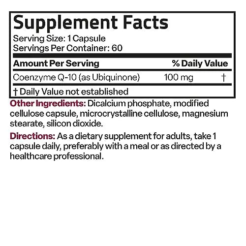 Bronson CoQ10 100 MG High Potency Cellular Energy Production, 60 Vegetarian Capsules Bronson Au supplements