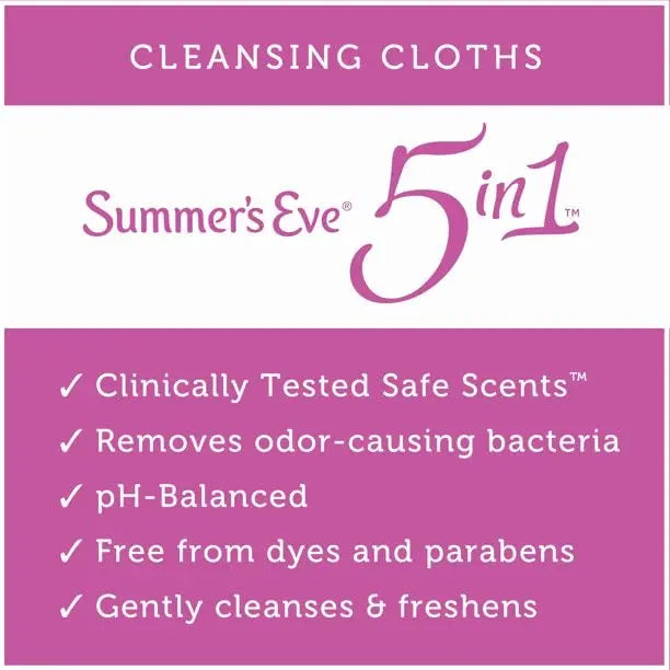 Summer's Eve Feminine Cleansing Cloths | Sensitive Skin | 16 Each | Pack of 2 Pink Rhyme Au supplements