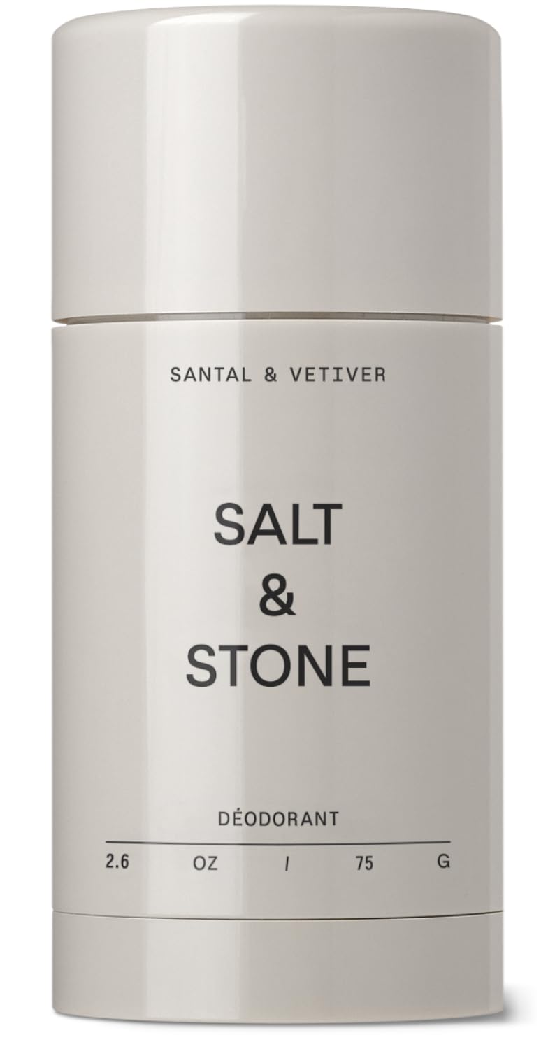 Salt & Stone Aluminum Free Deodorant | Extra Strength 48 Hour Protection for Women & Men | Made with Seaweed Extracts, Niacinamide & Prebiotics | Santal & Vetiver Salt & Stone Au supplements
