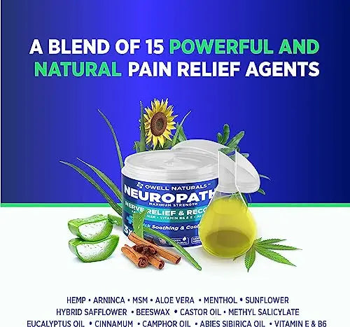 OWELL NATURALS Neuropathy Nerve Relief Cream - Maximum Strength Relief Cream for OWELL NATURALS Au supplements