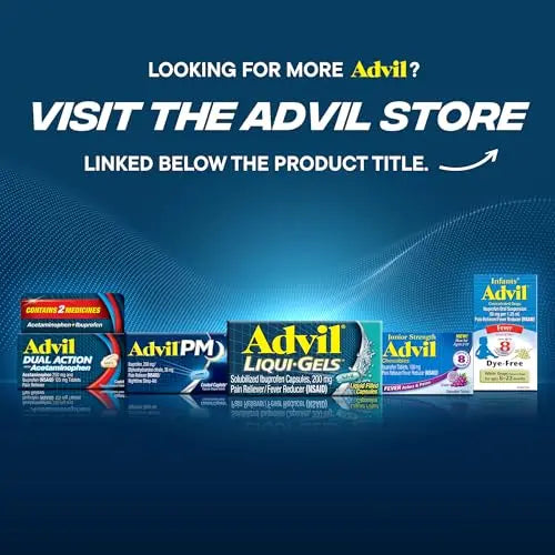 Advil Liqui-Gels Minis Pain Reliever and Fever Reducer, Pain Medicine for Adults with Ibuprofen 200mg for Pain Relief - 160 Liquid Filled Capsules Advil Au supplements