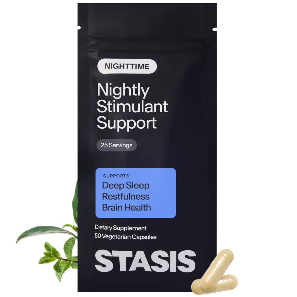 STASIS Nighttime Supplement for Men & Women with Magnesium, Melatonin, Zinc & Botanical Extracts, Evening Routine Support Capsules for Bedtime Use, Vegan, Non GMO, 25 Servings, 1 Month Supply STASIS Au supplements