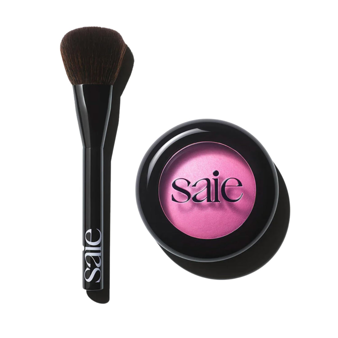 Saie Blush & Brush Duo - SuperSuede Baked Blush in Bella (.01 oz) & Powder Blush Brush - Talc-Free, Moisturizing Blush with Vegan, Fluffy Brush for Seamless Application Saie Au supplements