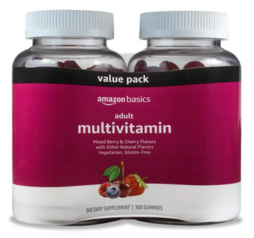 Amazon Basics Adult Multivitamin Gummies, Mixed Berry & Cherry, 150 Gummies, 75-Day Supply Amazon Basics Au supplements