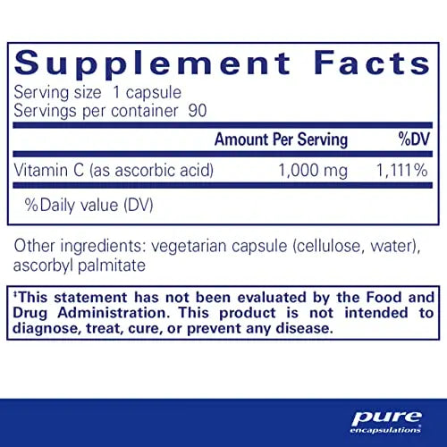 Pure Encapsulations Ascorbic Acid Capsules, 90 Capsules Pure Encapsulations Au supplements