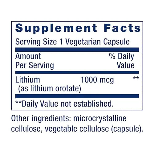 Life Extension Lithium 1000 mcg - for Brain Health, Anti-Aging & Longevity Life Extension Au supplements