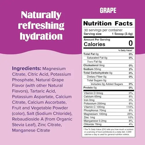Ultima Replenisher Daily Electrolyte Drink Mix – Grape, 30 Servings – Hydration Powder Ultima Replenisher Au supplements