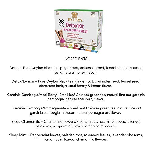Hyleys Detox Tea for Cleanse and Weight Loss - 28 Day Kit - 84 Tea Bags (9 Pack) HYLEYS Au supplements